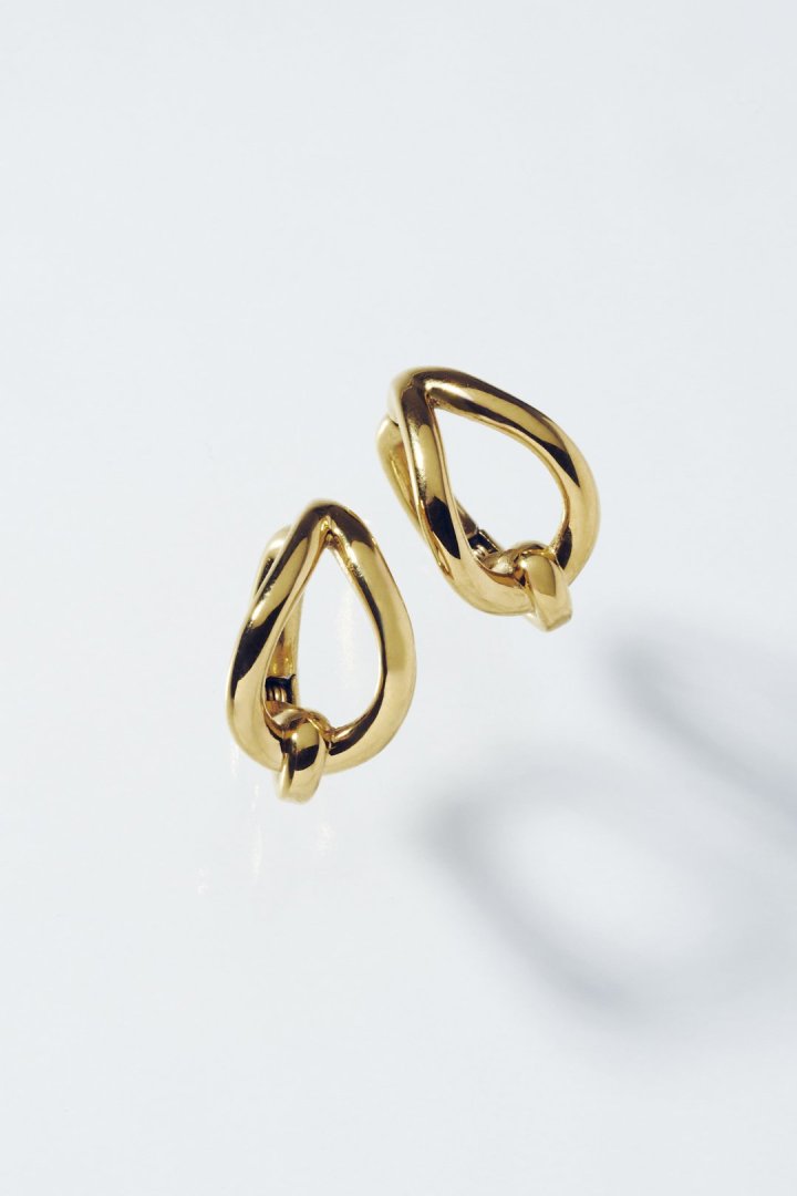 ノット ドロップ ワンタッチ ステンレス ピアス