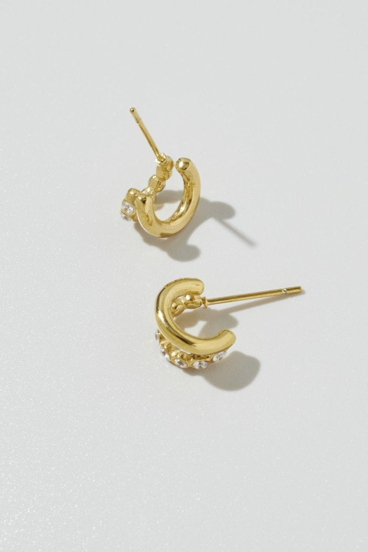 キュービック ジルコニア ダブル フープ ステンレス ピアス