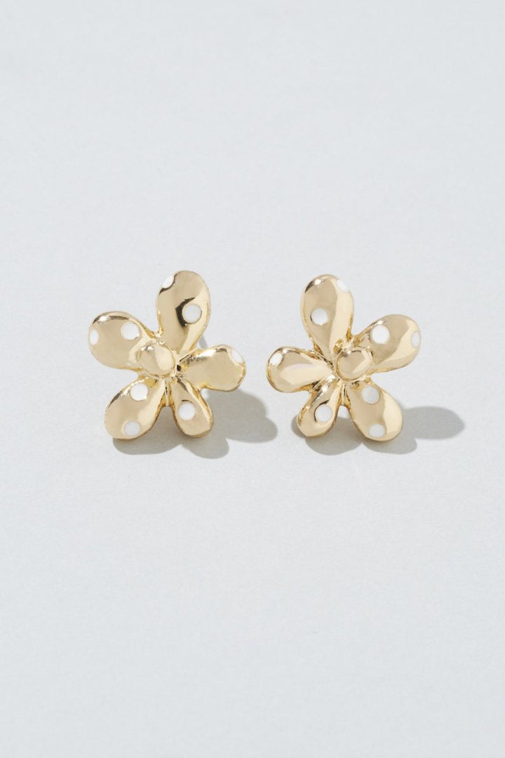 ドット フラワー メタル ピアス