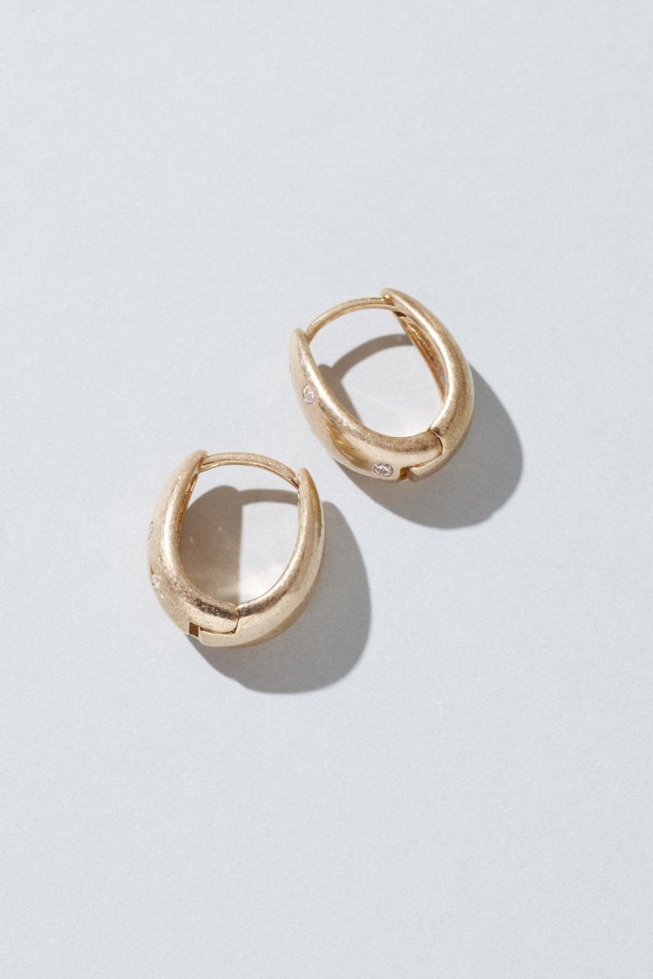メタル ドロップ × キュービック ジルコニア ワンタッチ ピアス