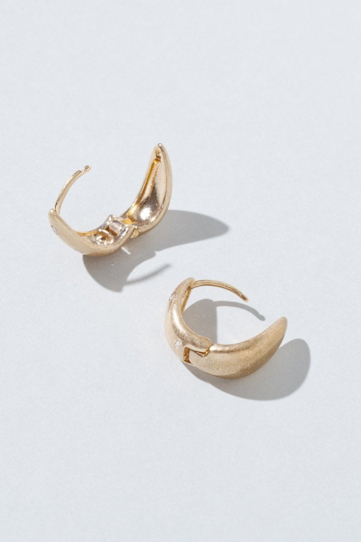 メタル ドロップ × キュービック ジルコニア ワンタッチ ピアス
