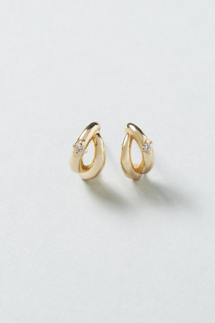 ブランチング メタル × キュービック ジルコニア ピアス