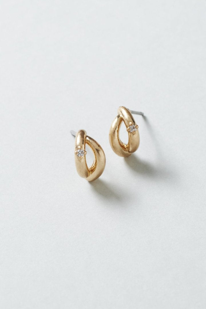 ブランチング メタル × キュービック ジルコニア ピアス