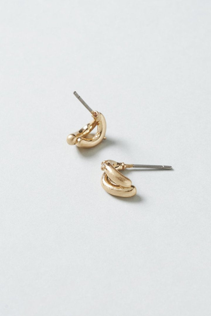 ブランチング メタル × キュービック ジルコニア ピアス