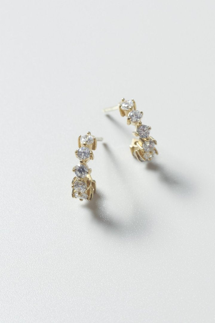 キュービックジルコニア ライン ステンレス ピアス