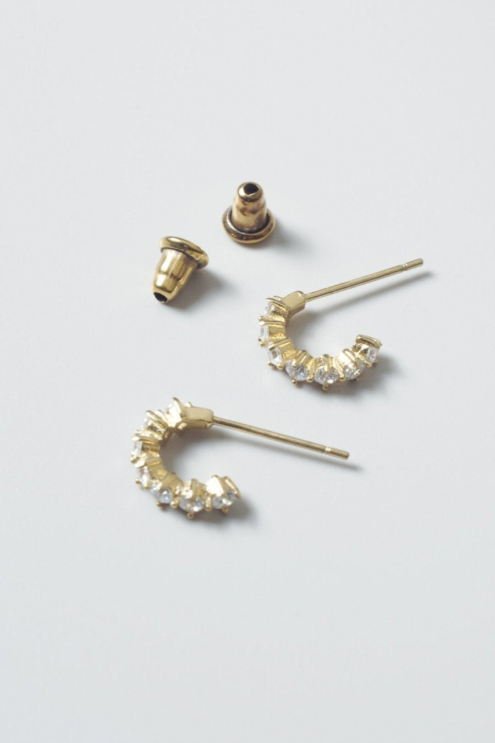 キュービックジルコニア ライン ステンレス ピアス