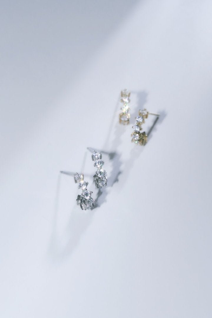 キュービックジルコニア ライン ステンレス ピアス