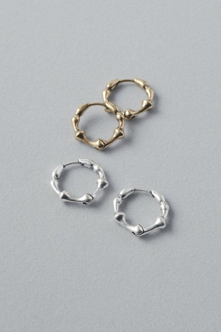 リップル ライン フープ ワンタッチ ピアス