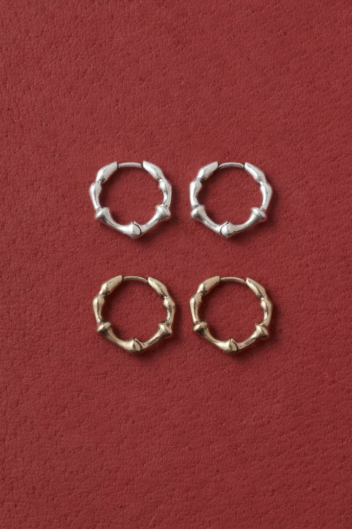 リップル ライン フープ ワンタッチ ピアス