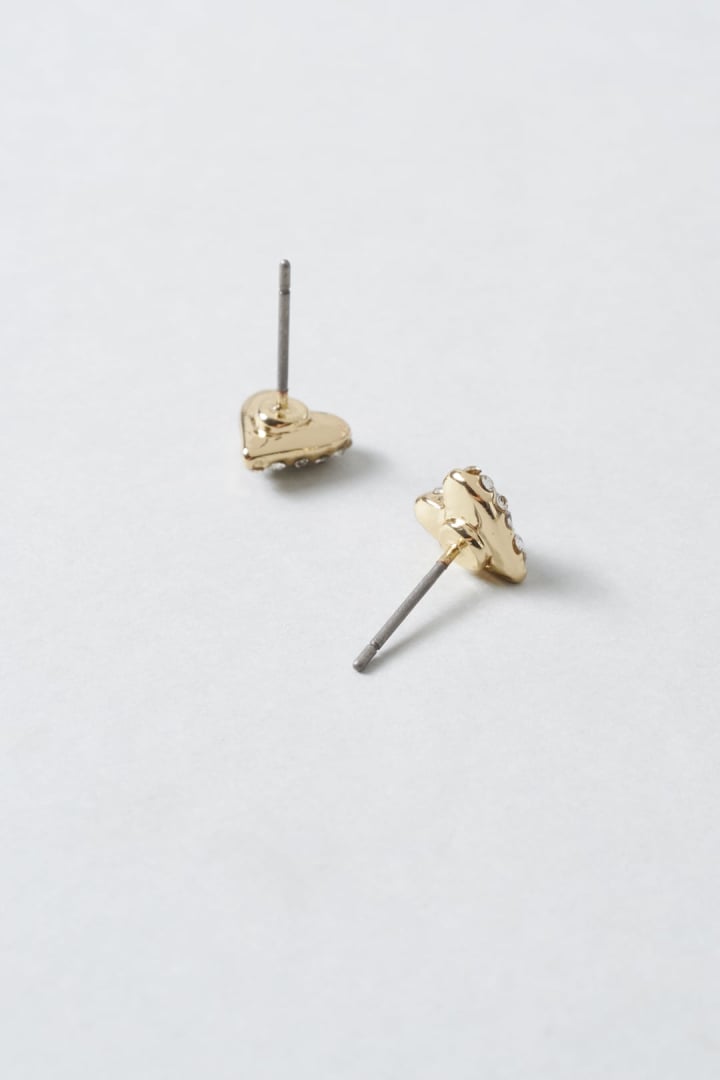 タイニー ビジュー ハート ピアス