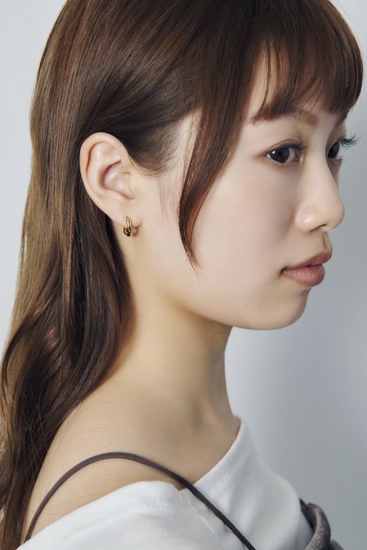 タイニー ニュアンス フープ ワンタッチ ステンレス ピアス