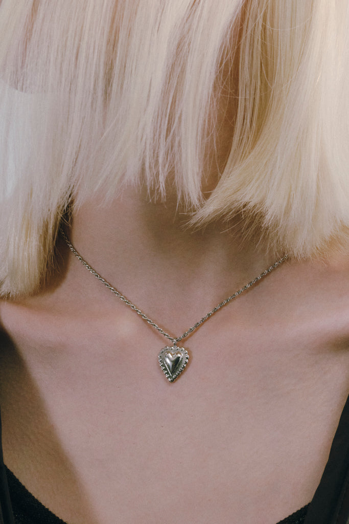 シルバー ハート型ペンダント ネックレス セール】ハート型ペンダント2連ネックレス（ネックレス）｜LA