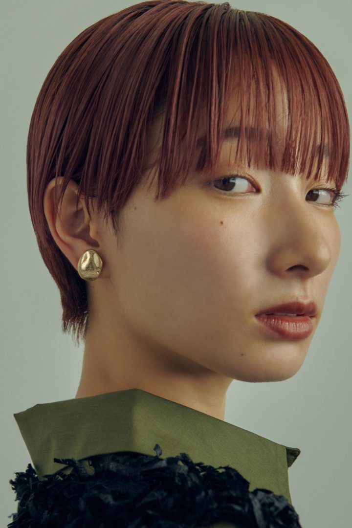 フラット メタル プレート イヤリング