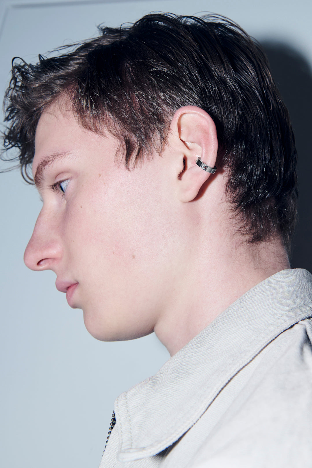 アンギュラー フープ ステンレス ステップレス フィット イヤリング【UNISEX ACCESSORIES】