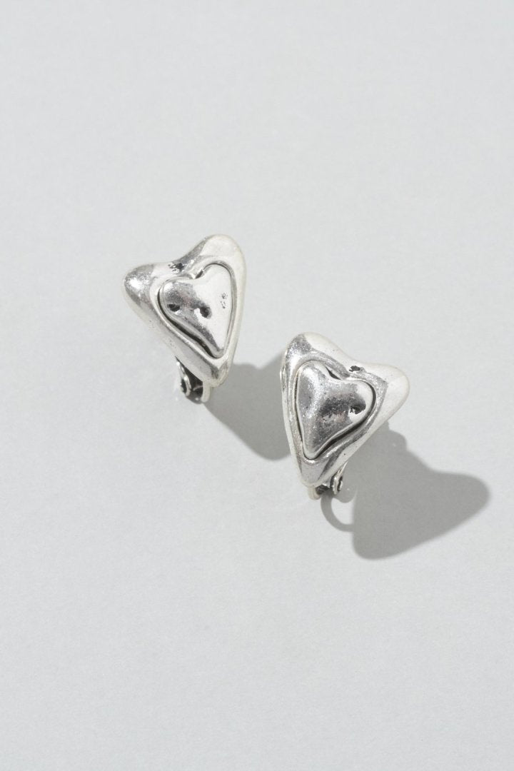 ヴィンテージ レイヤード ハート イヤリング