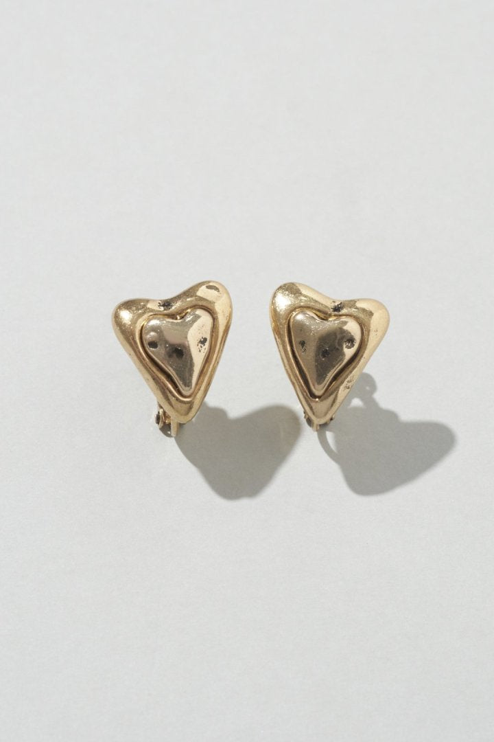 ヴィンテージ レイヤード ハート イヤリング