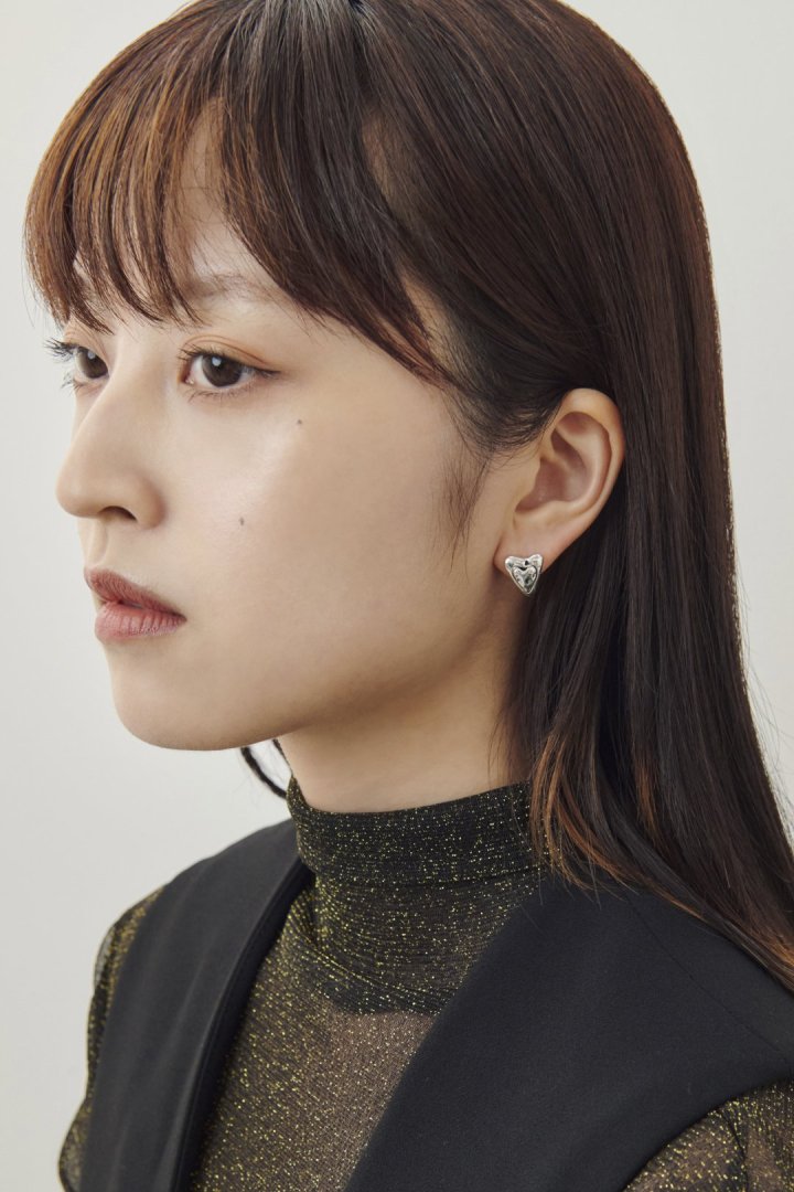 ヴィンテージ レイヤード ハート イヤリング