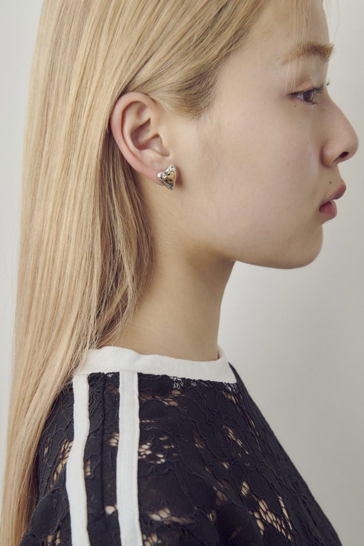 ヴィンテージ レイヤード ハート イヤリング