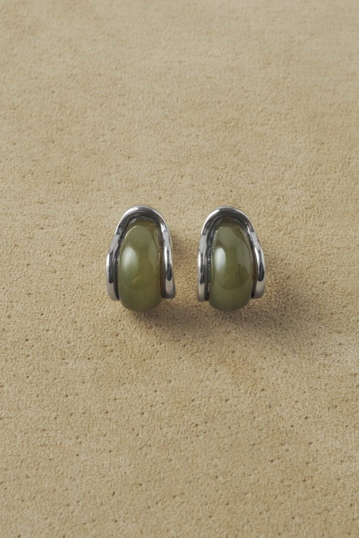 メタル フレーム プランプ カラー イヤリング