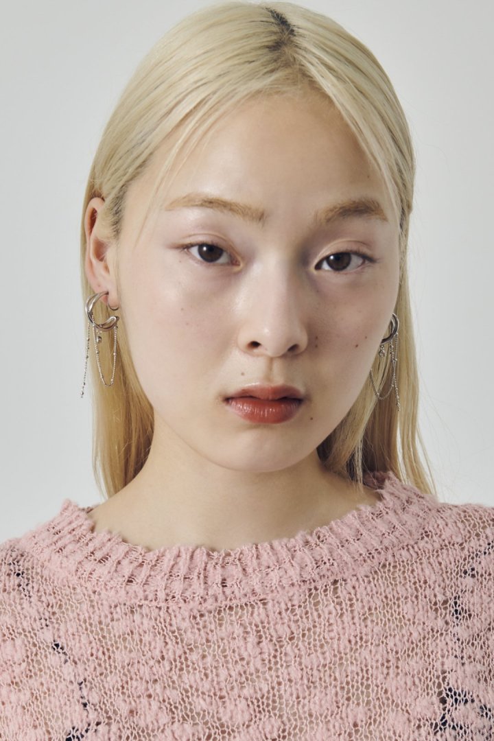 ハング マルチ チェーン ビジュー イヤリング