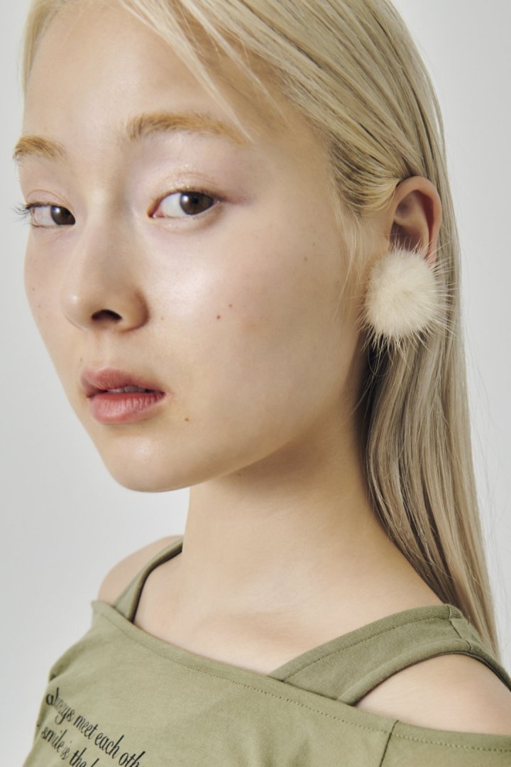 パフィー ミンク ファー イヤリング