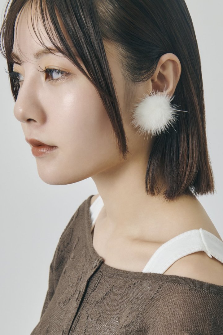 パフィー ミンク ファー イヤリング