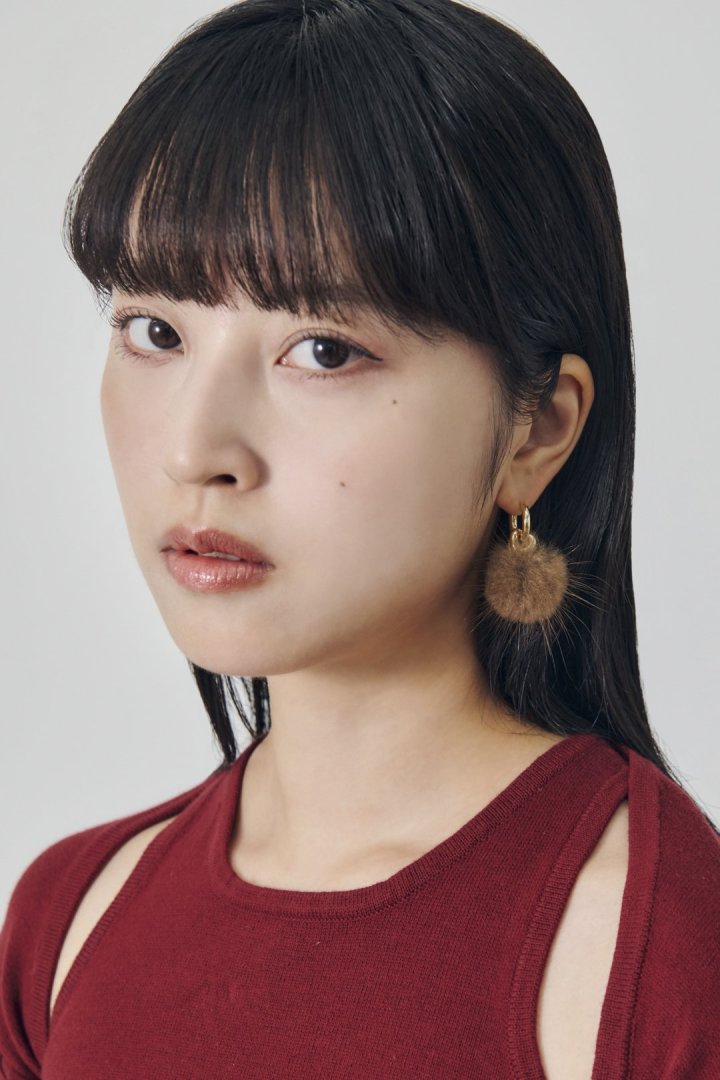 ミンク ファー ×メタル ハート イヤリング