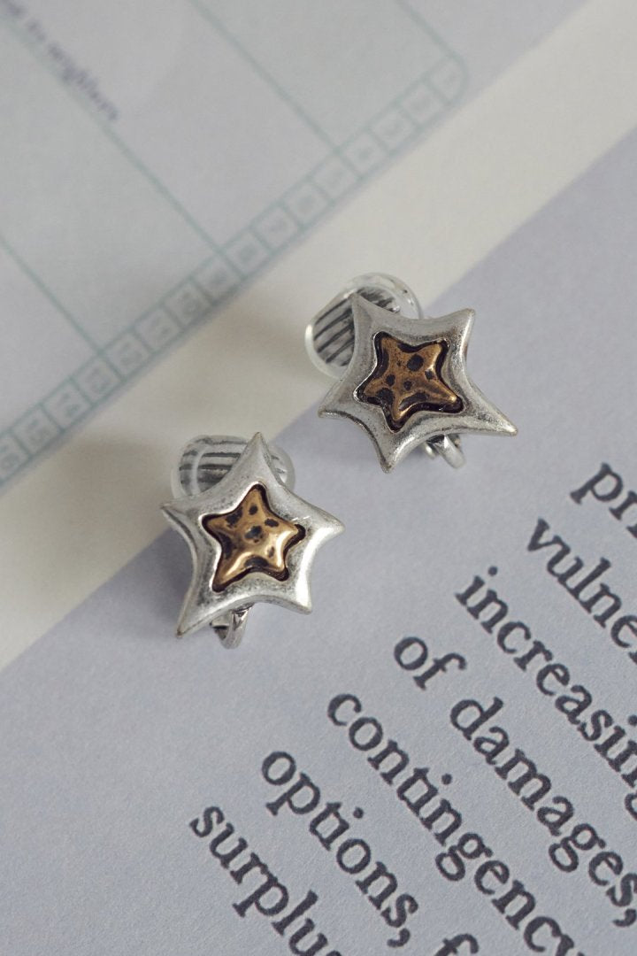ヴィンテージ レイヤード スター イヤリング