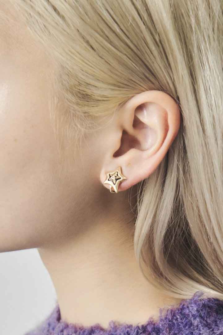 ヴィンテージ レイヤード スター イヤリング