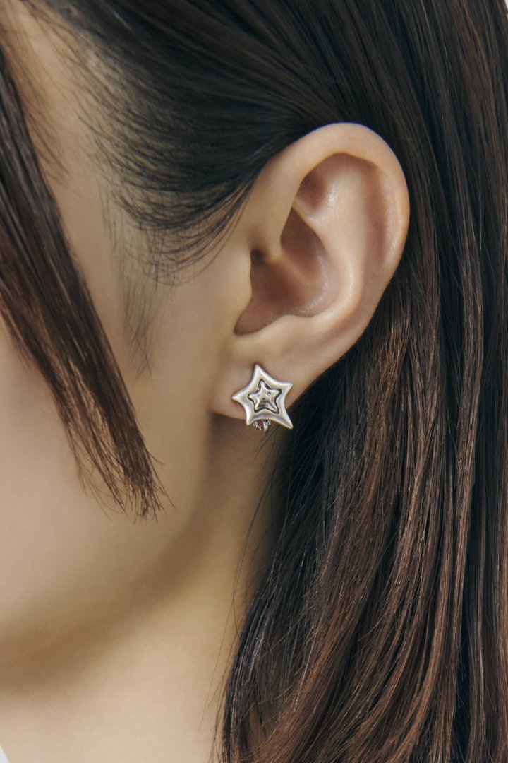 ヴィンテージ レイヤード スター イヤリング