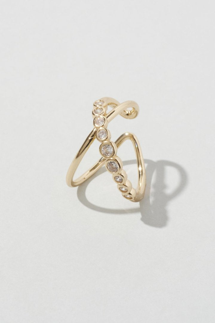 クロス ライン ドループ イヤーカフ