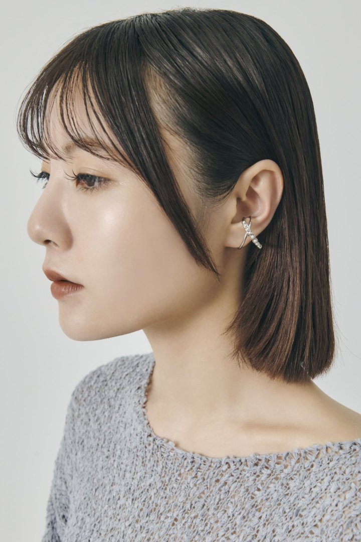 クロス ライン ドループ イヤーカフ