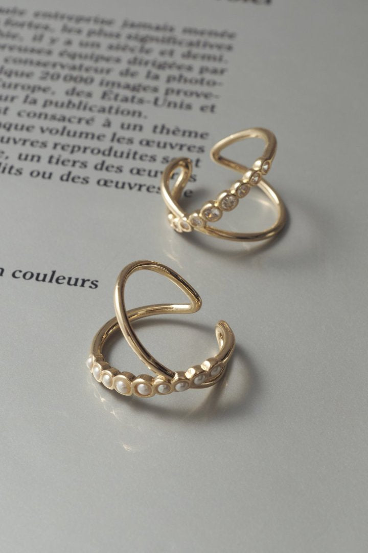 クロス ライン ドループ イヤーカフ