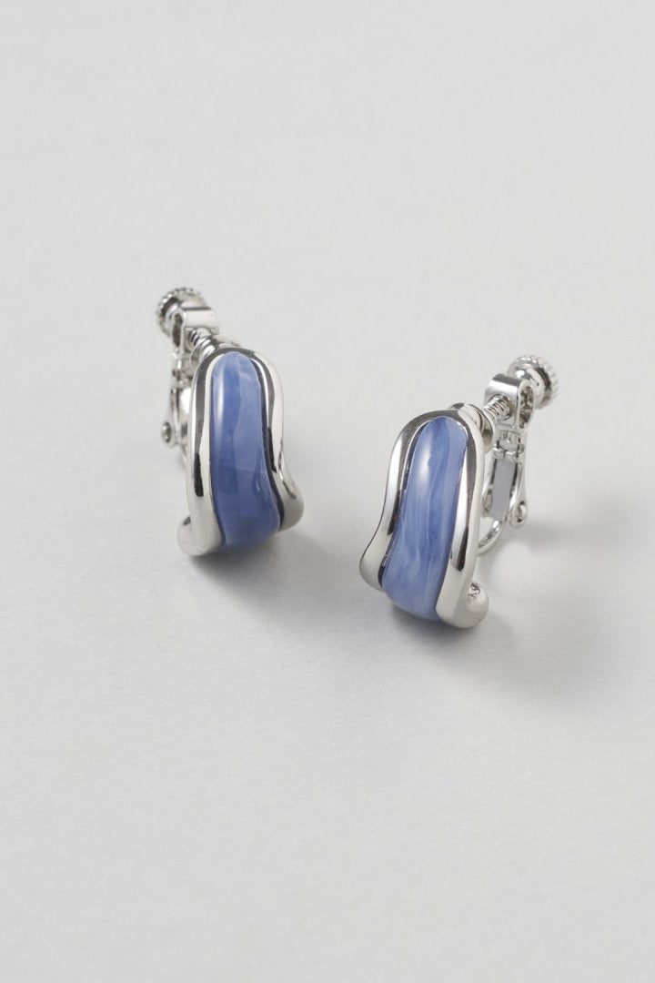 ウェービー カラー × メタル イヤリング