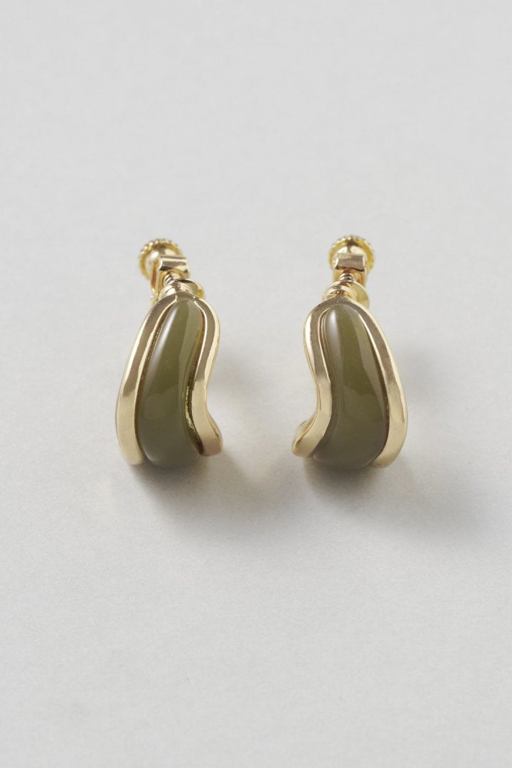 ウェービー カラー × メタル イヤリング