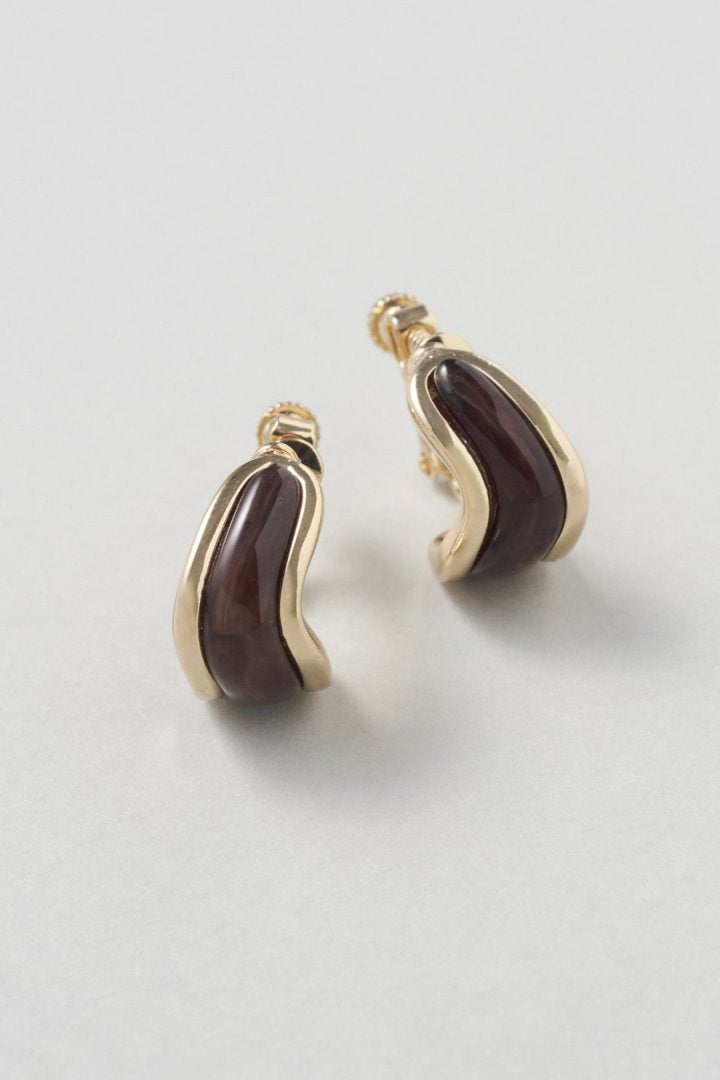 ウェービー カラー × メタル イヤリング