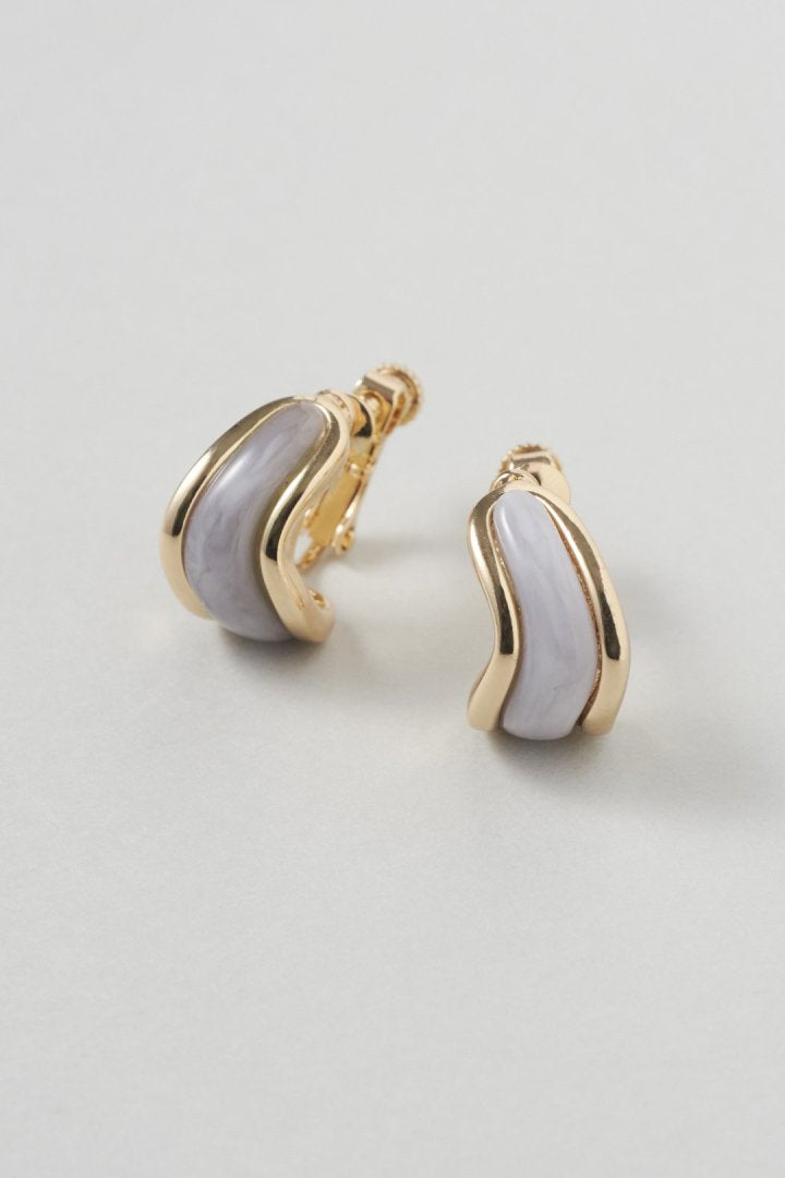 ウェービー カラー × メタル イヤリング