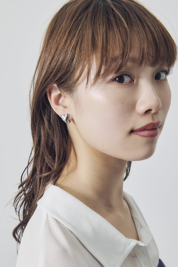 ドット ハート メタル イヤリング