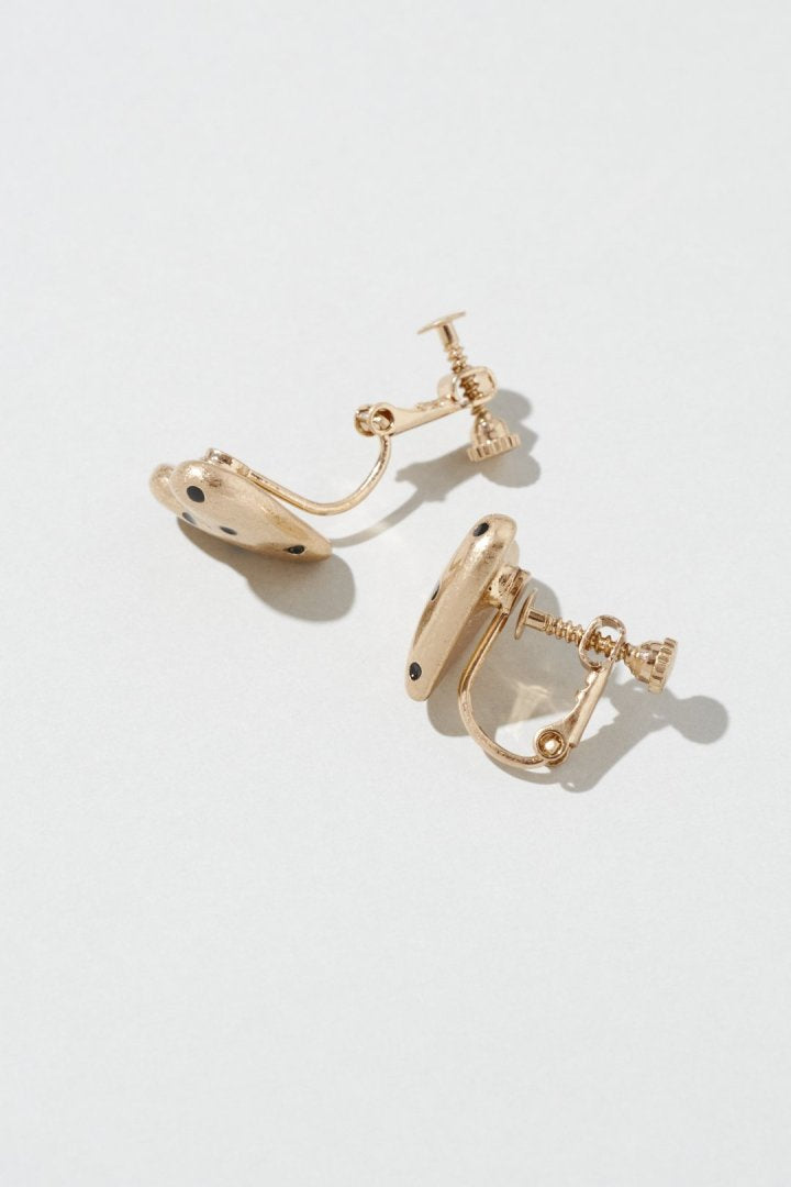 ドット ハート メタル イヤリング