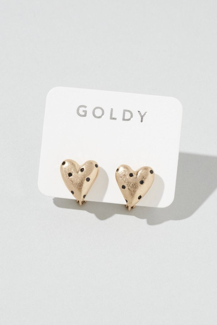 ドット ハート メタル イヤリング