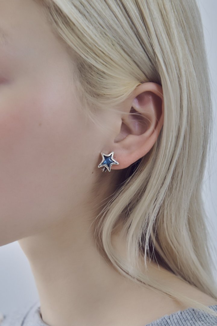 ヴィンテージ カラー スター イヤリング