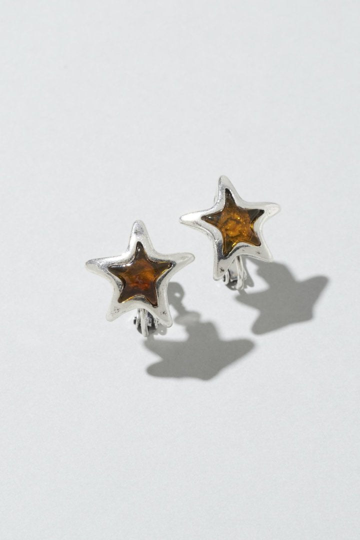 ヴィンテージ カラー スター イヤリング