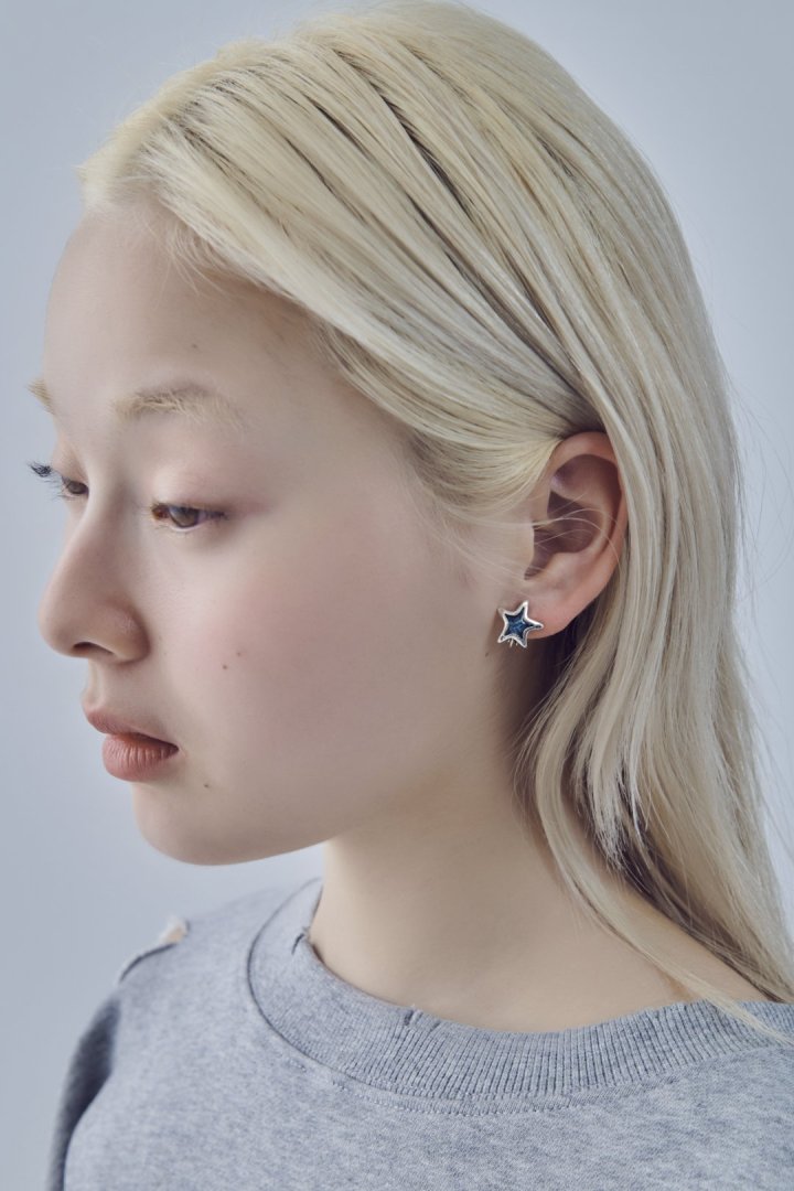 ヴィンテージ カラー スター イヤリング