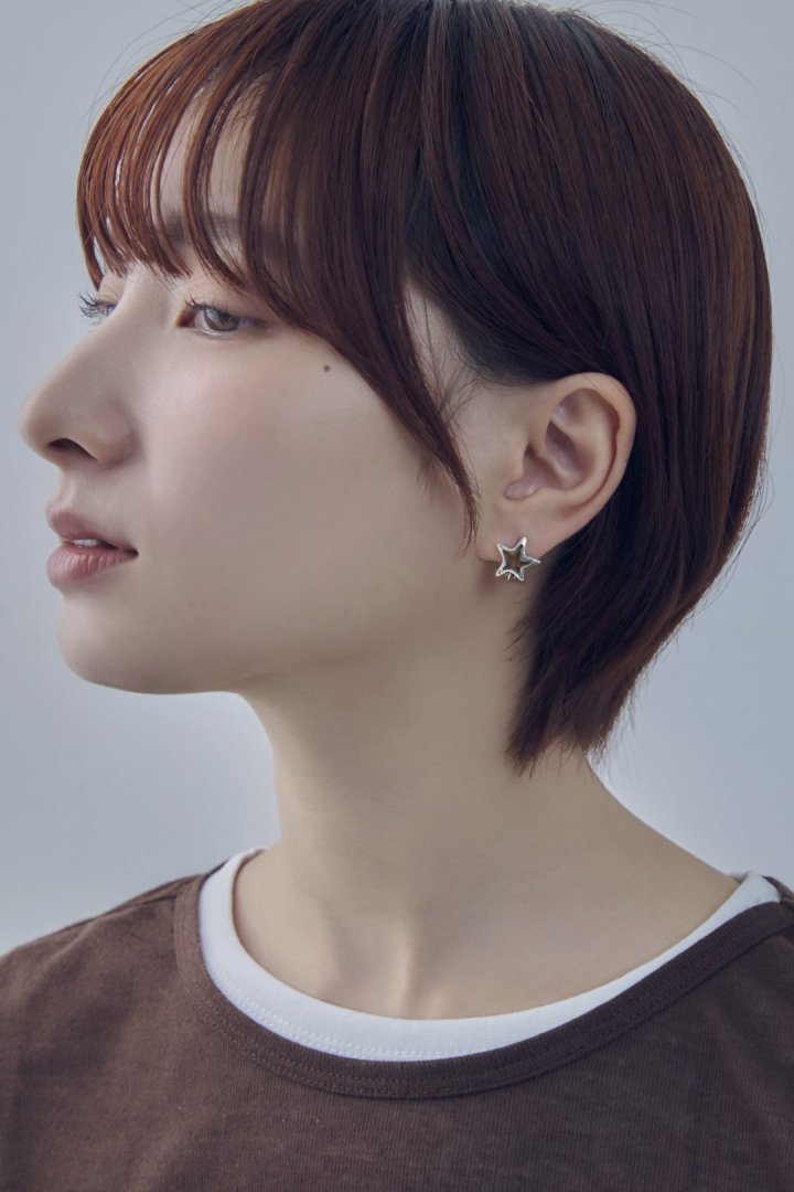 ヴィンテージ カラー スター イヤリング