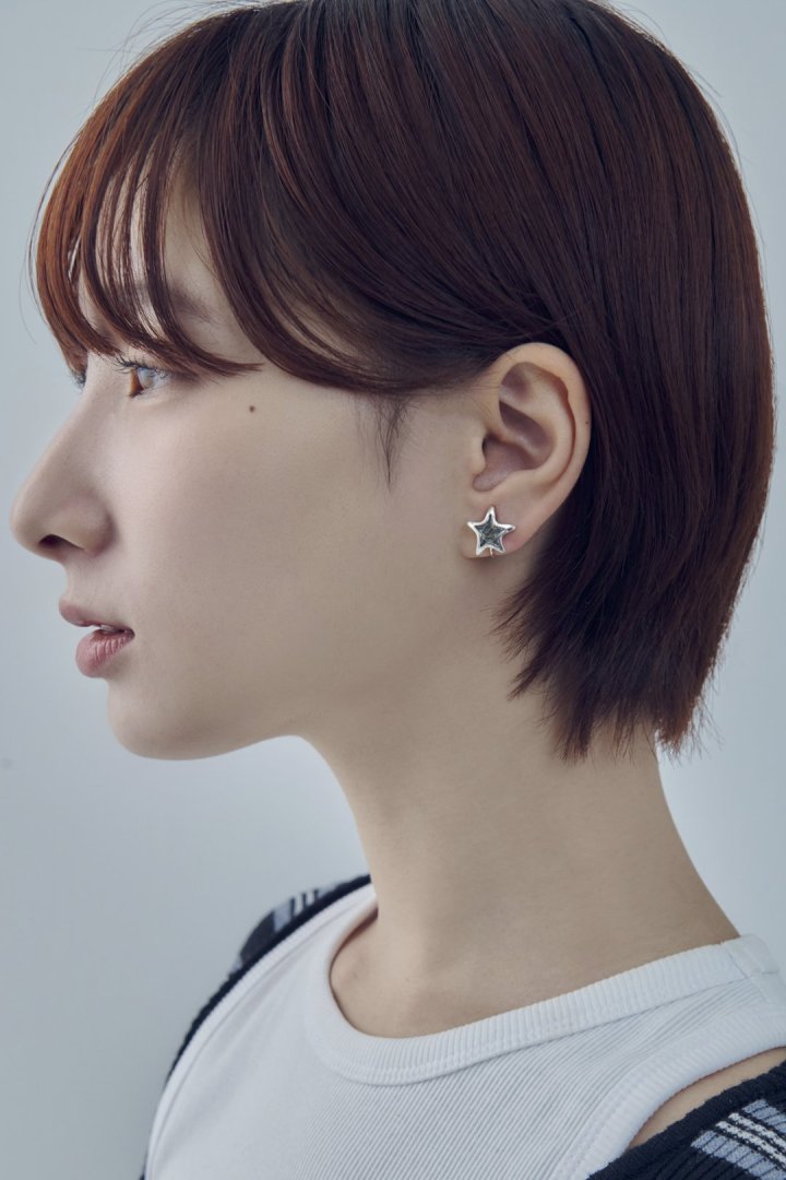 ヴィンテージ カラー スター イヤリング