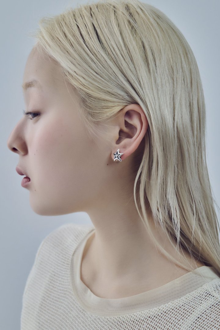 ヴィンテージ カラー スター イヤリング