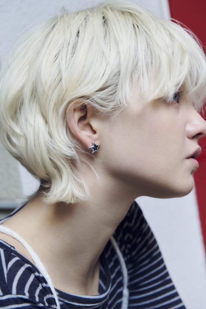 ヴィンテージ カラー スター イヤリング