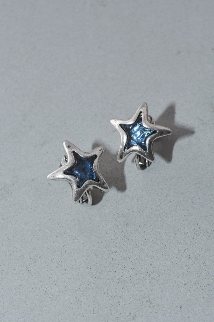 ヴィンテージ カラー スター イヤリング