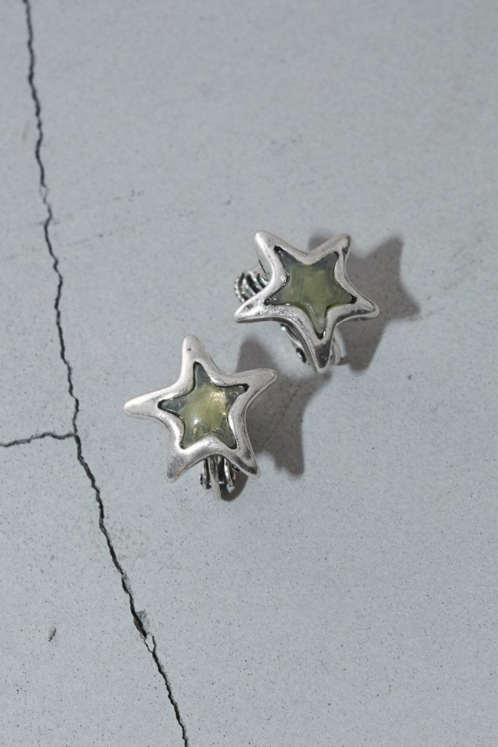 ヴィンテージ カラー スター イヤリング