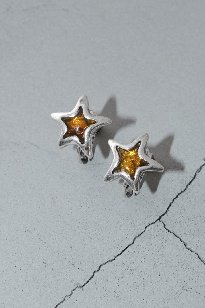 ヴィンテージ カラー スター イヤリング